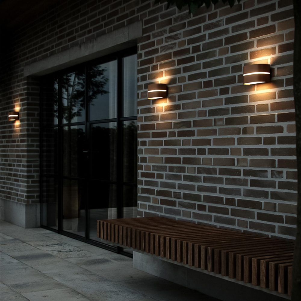 Nordlux Sibelis Brown Metallic Outdoor Wall Light Image 2