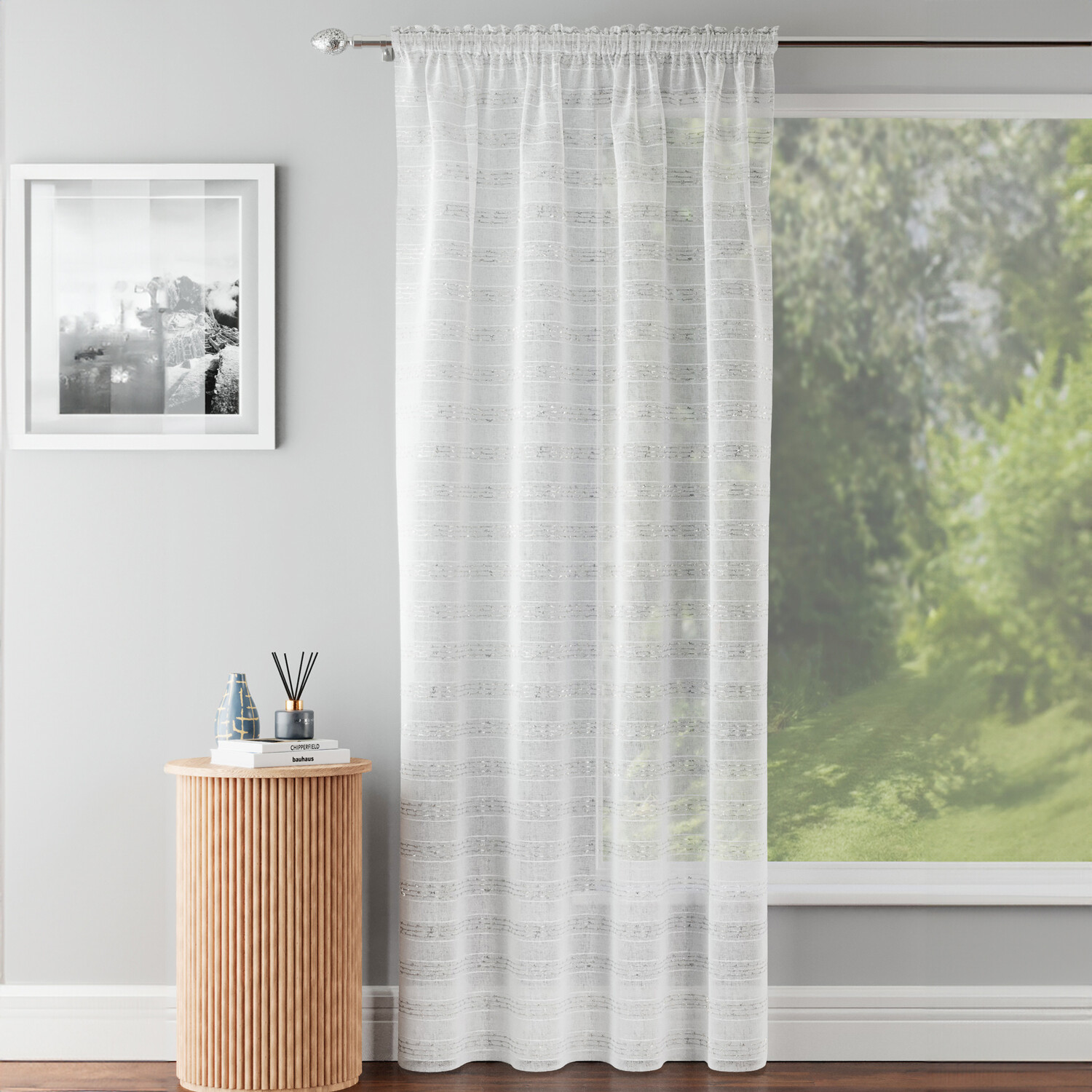 Lima Panel Curtain Silver 183cm Image 1