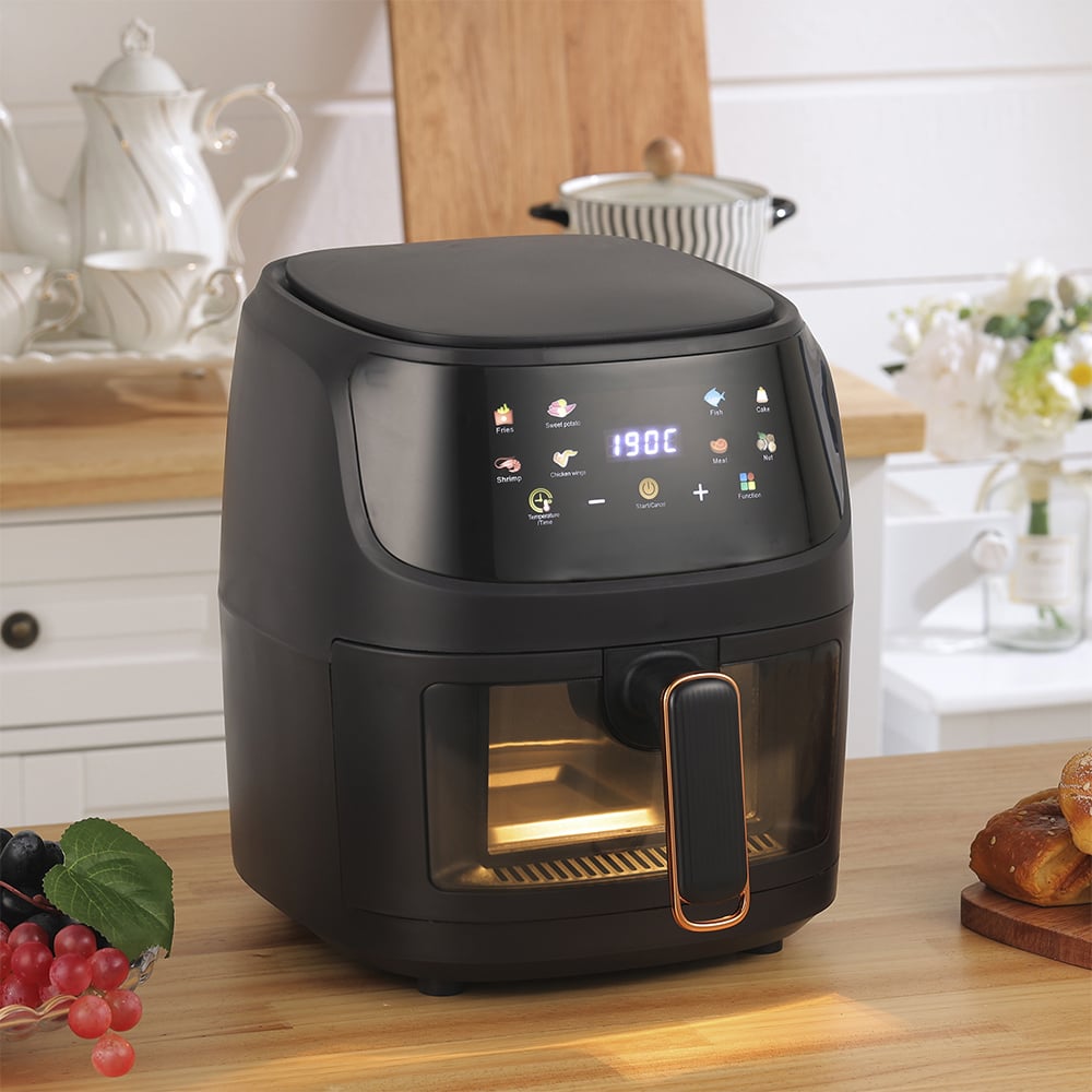 Living and Home DM0588 Black 5L Digital Air Fryer Image 2