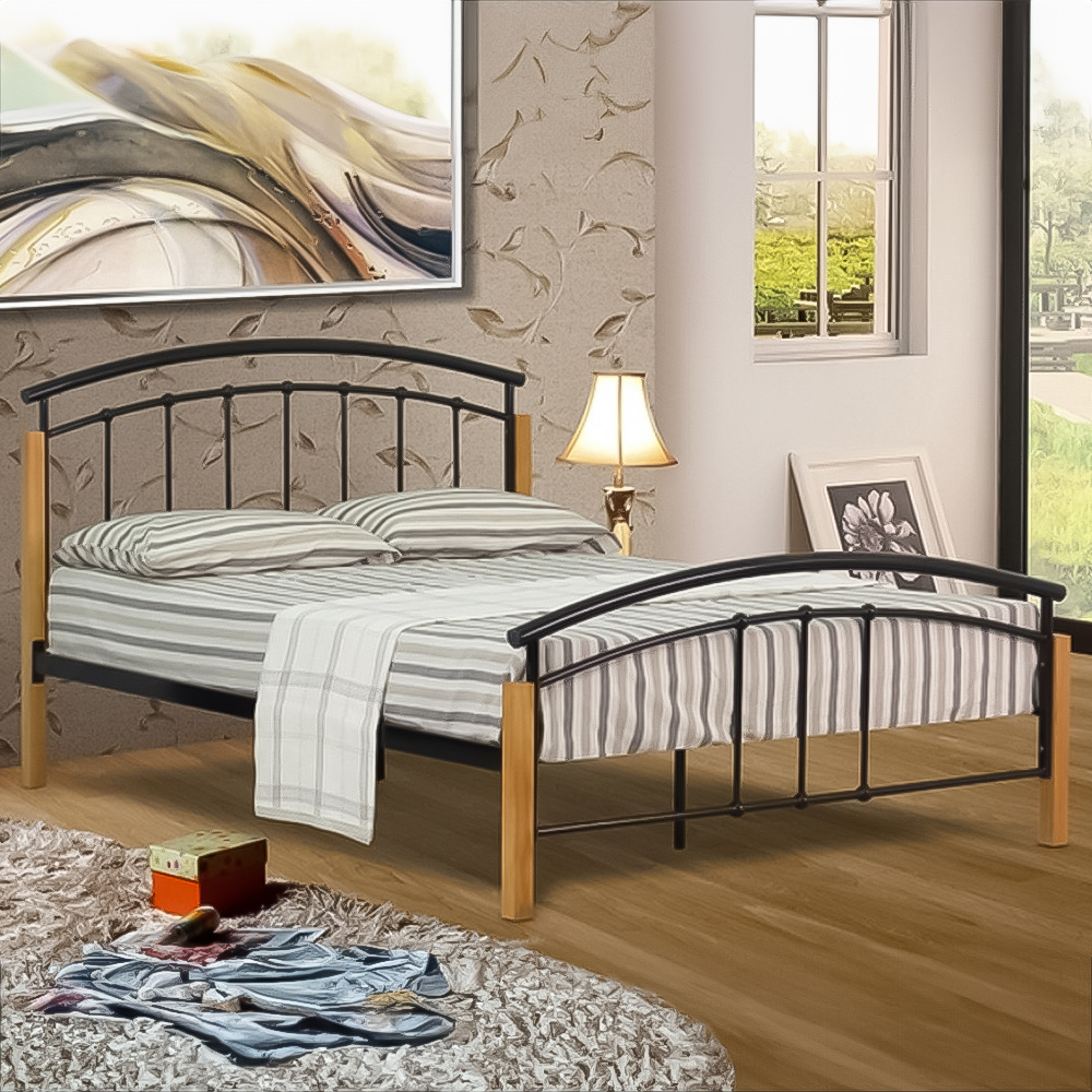 Brooklyn Small Double Black Modern Metal Bed Frame Image 1