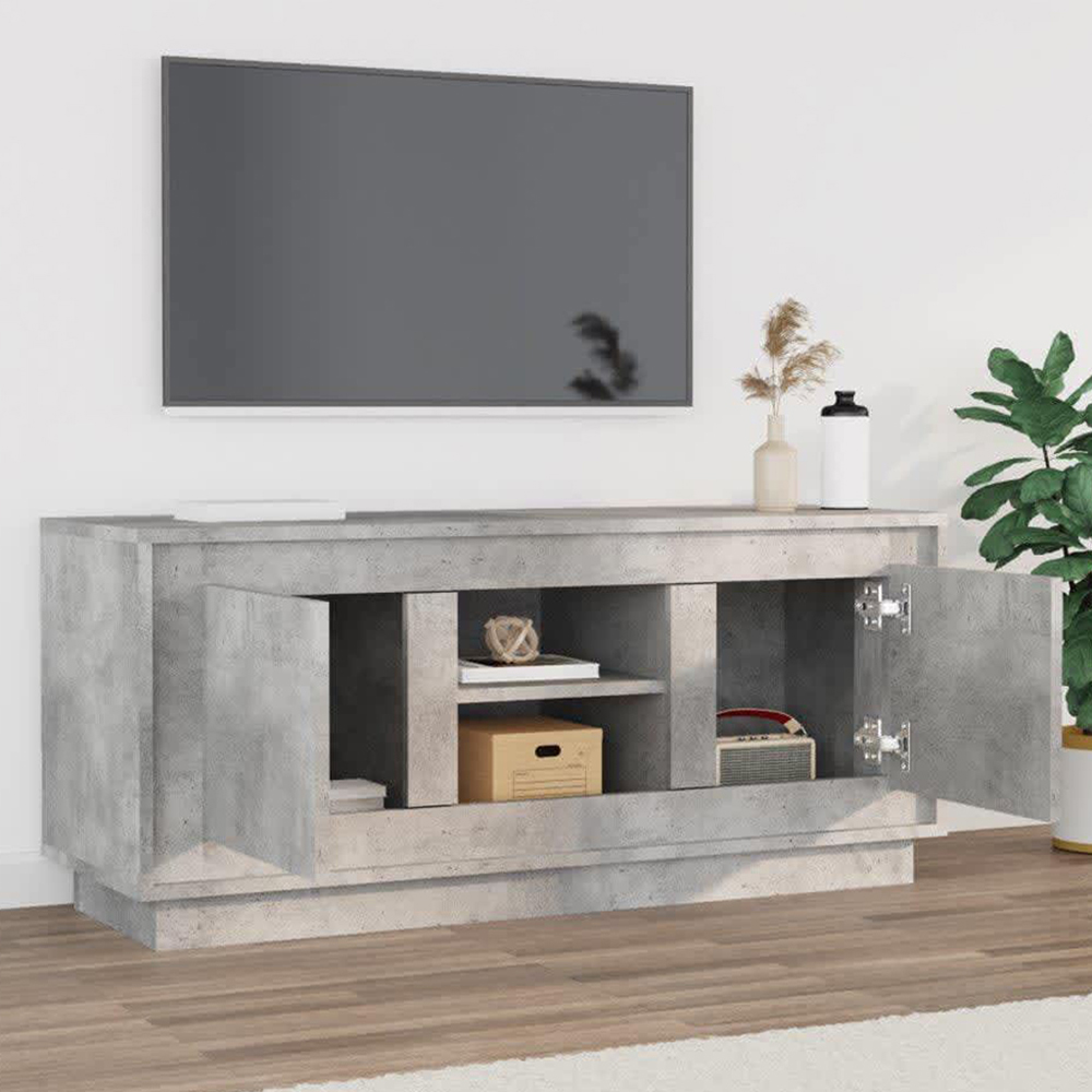 vidaXL 2 Door 2 Shelf Concrete Grey TV Cabinet Image 1
