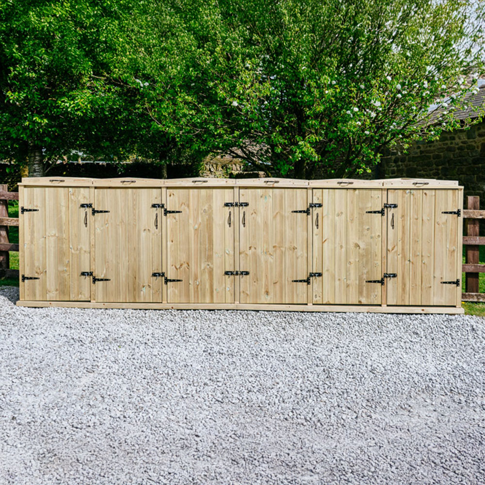 The Garden Village Chatburn 360L Sextet Wheelie Bin Storage Image 2
