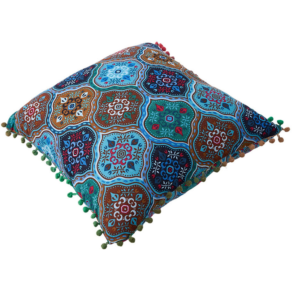 Living and Home Blue Turkish Style Romantic Square Throw Pillow 45 x 45cm 2 Pack Image 3