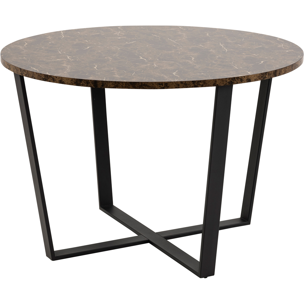Florence Amble 4 Seater Brown Marble Melamine Top Round Dining Table Image 4