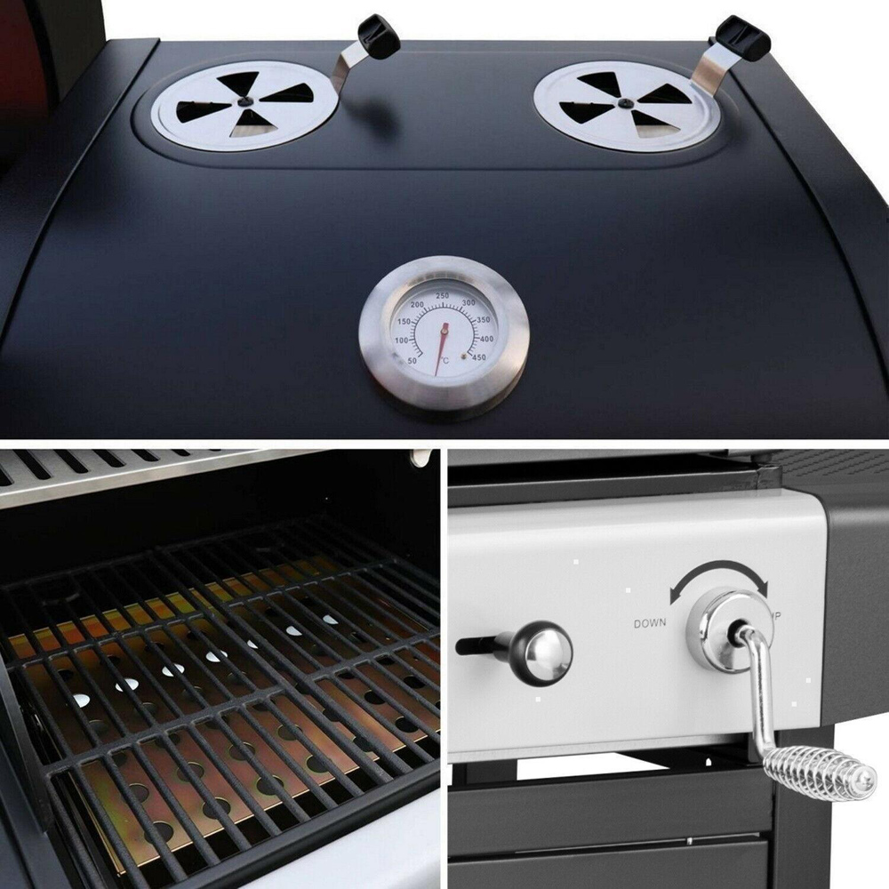 Callow Dual Fuel Gas and Charcoal BBQ with Premium Cover and Rotisserie Image 4