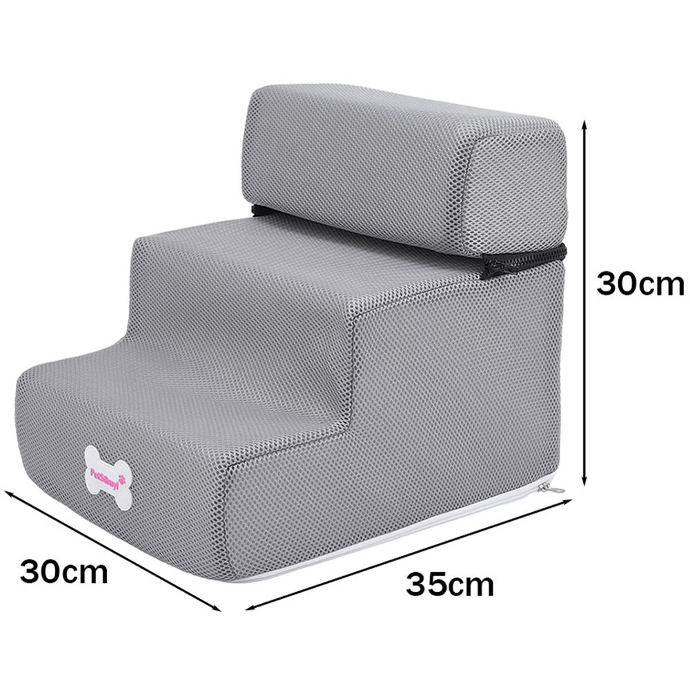 H&O Direct 3 Step Mesh Pet Stairs with Detachable Cover Image 6