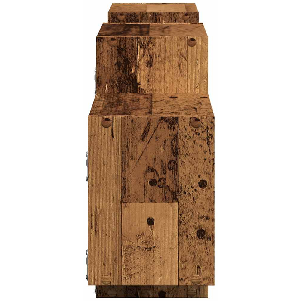 vidaXL 8 Shelf Old Wood Floating Wall Shelf Image 4