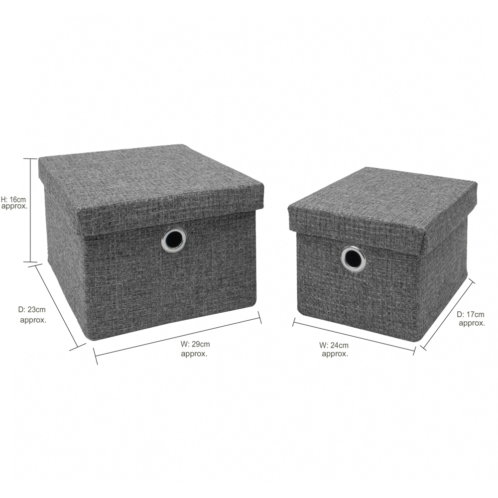 JVL Chroma Grey Rectangular Storage Basket with Lid 2 Pack Image 9