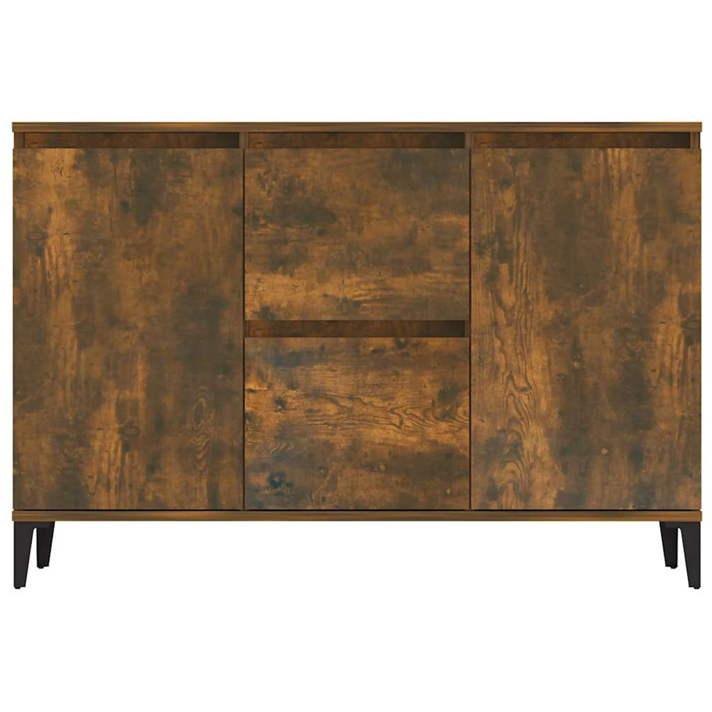 vidaXL 2 Door 2 Drawer Smoked Oak Sideboard Image 3