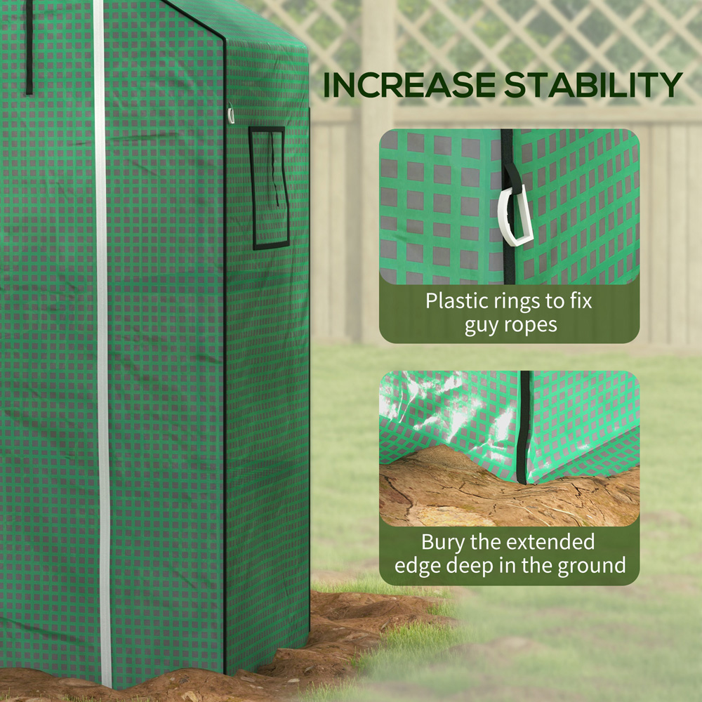Outsunny Green PE 4.5 x 2.3ft Replacement Greenhouse Cover Image 7