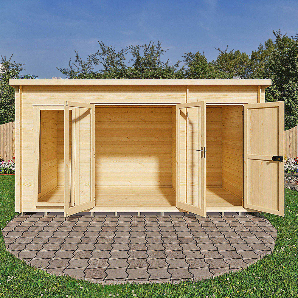 Shire Walsoken 8 x 14ft Dual-Purpose Pent Garden Log Cabin with Integral Storage Image 5