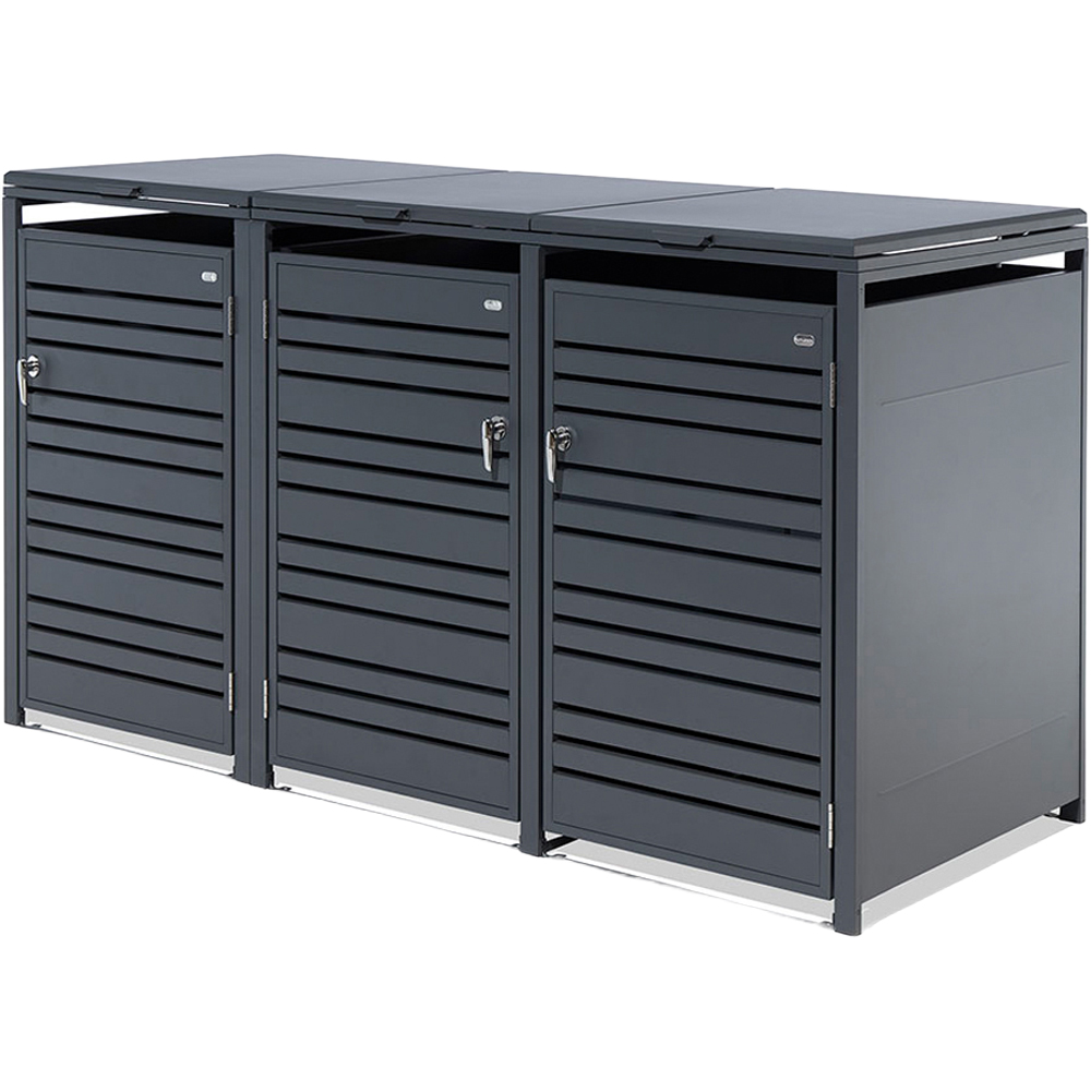 Rowlinson Chelsea Anthracite 3 Wheelie Bin Store Image 1