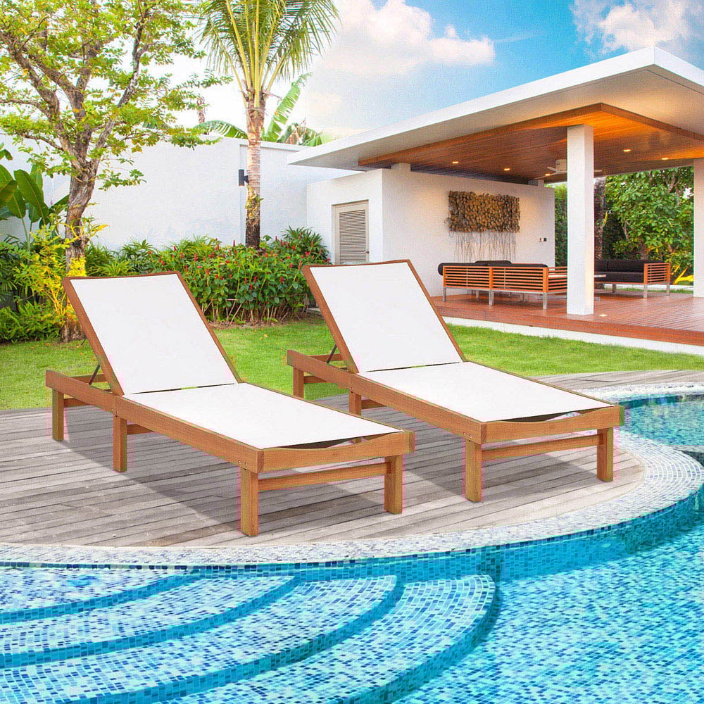 Costway White 5 Level Adjustable Sun Lounger Image 4