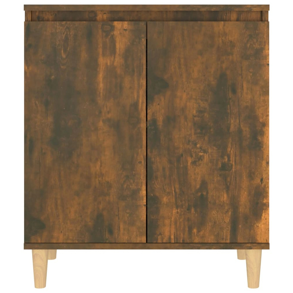 vidaXL 2 Door Smoked Oak Sideboard with Wooden Legs Image 3