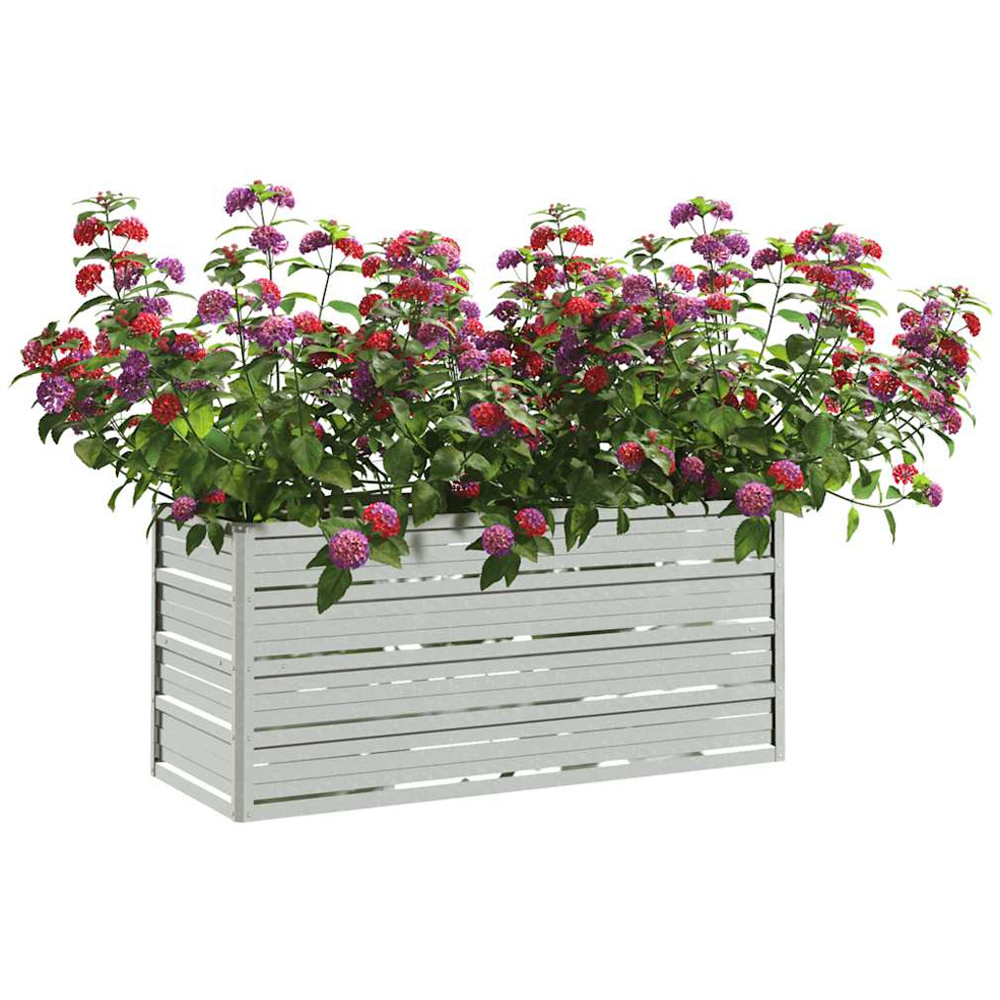 vidaXL Silver Steel Raised Garden Bed 45 x 100 x 40cm Image 2