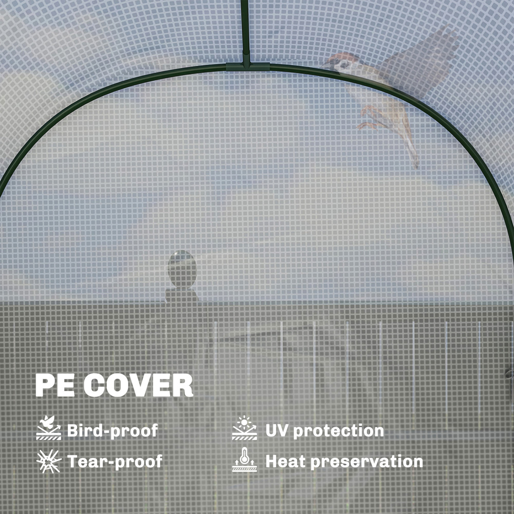 Outsunny White 4 x 6ft Walk-In Greenhouse with Roll-up Door Image 7