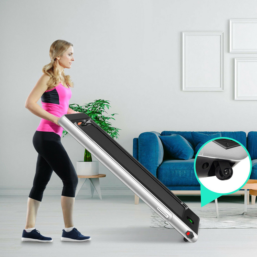 Costway 2 in 1 Silver Electric Folding Under Desk Treadmill with Bluetooth Image 5