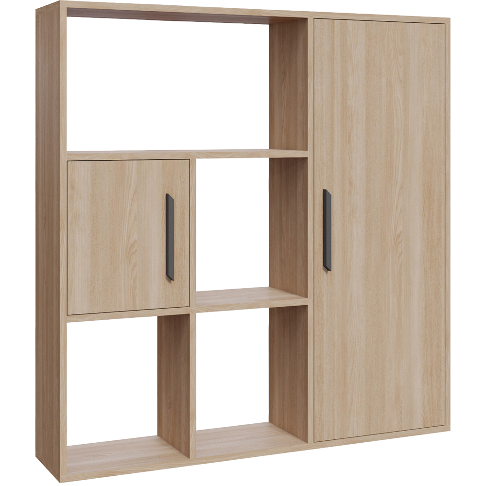 Decorotika Ridge 2 Door 4 Shelf Oak Bookcase Image 2