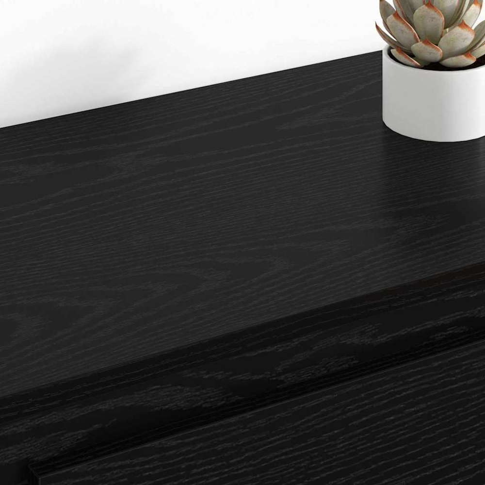 vidaXL 6 Drawer Black Oak Sideboard Set of 2 Image 4