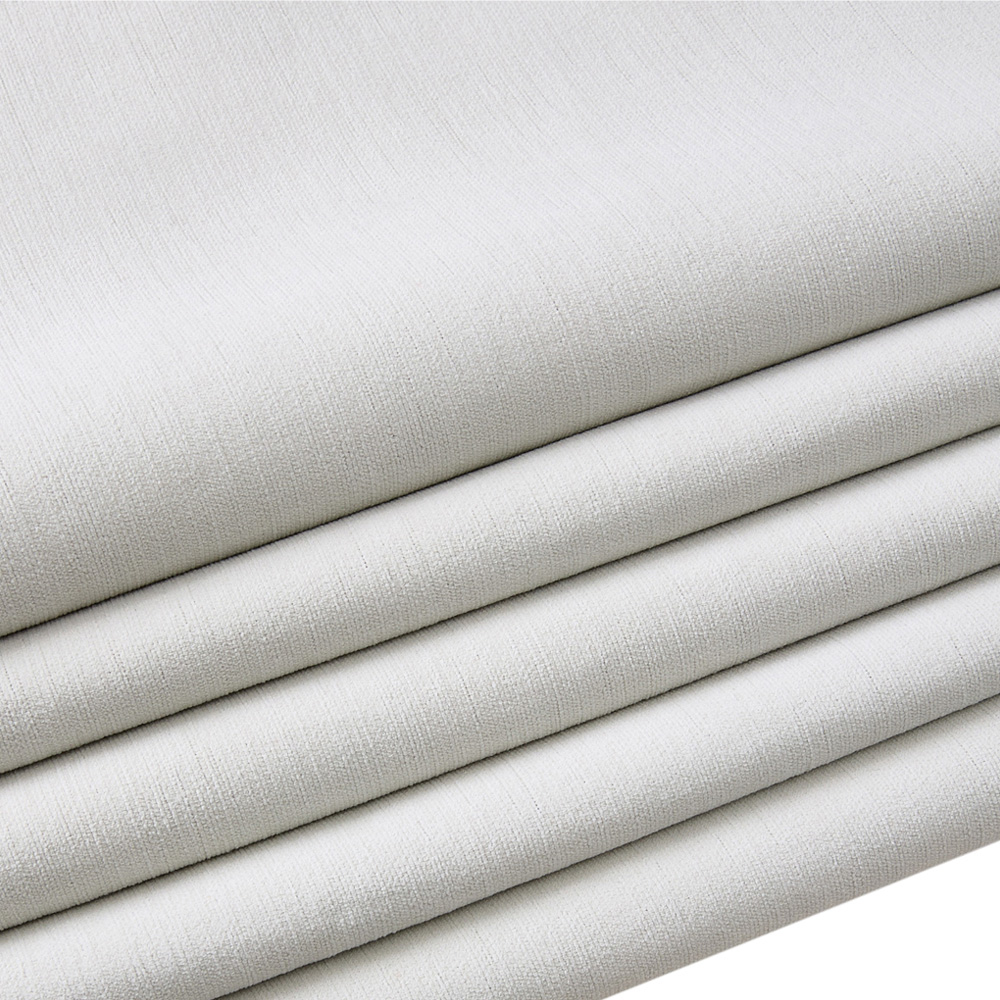 Living and Home Solid Beige White Blackout Chenille Curtains 168 x 137cm Image 5