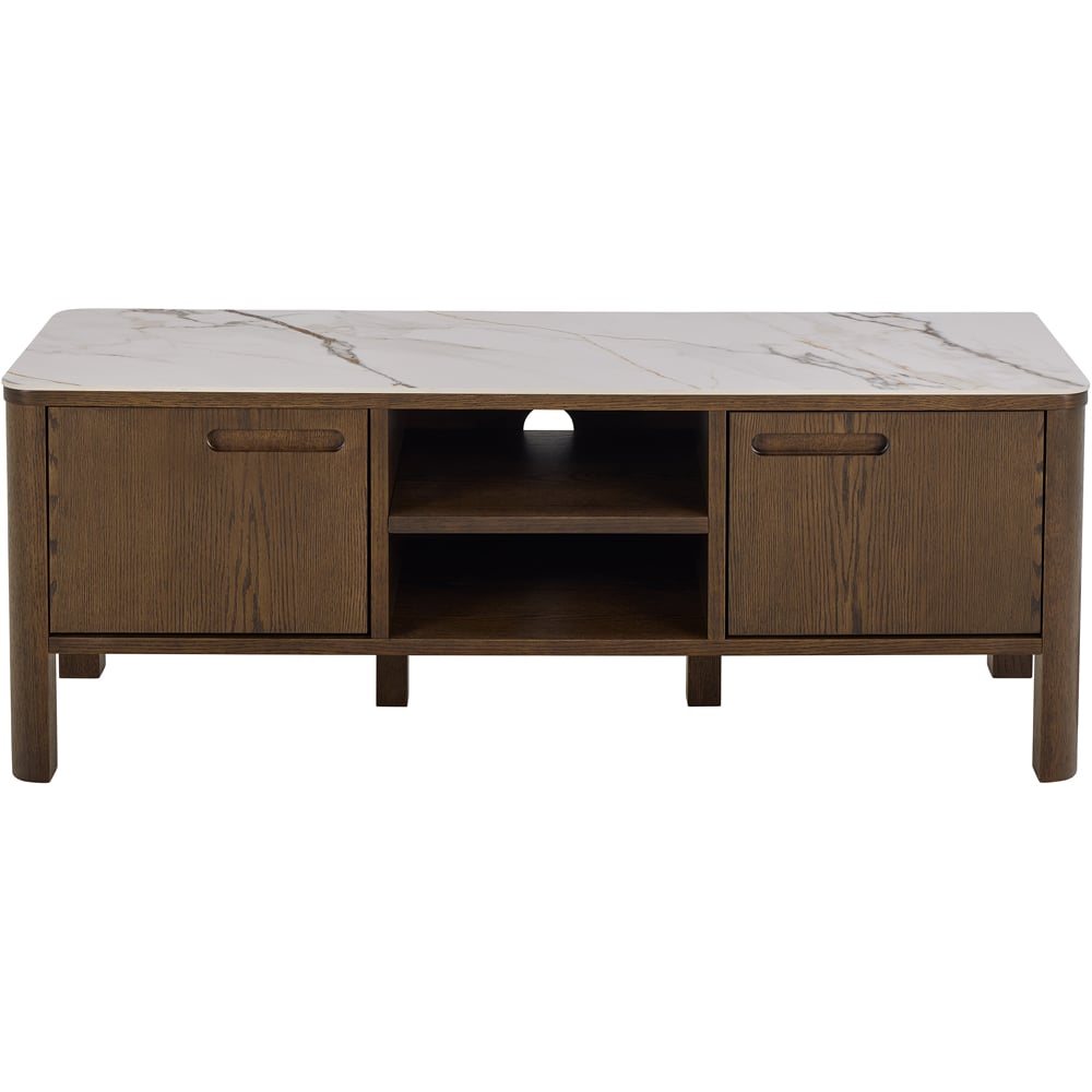 Florence Southampton 2 Door 2 Shelf Ceramic Cream TV Unit Image 3