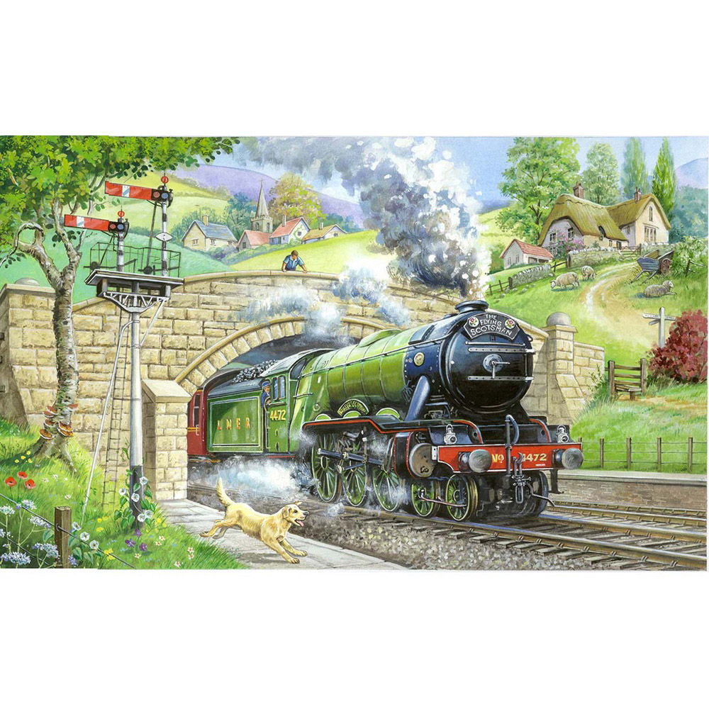 The House of Puzzles Train Spotting 250 Piece Big Jigsaw Puzzle Image