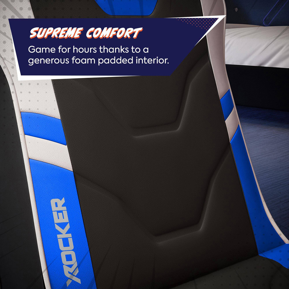 X Rocker Shadow 2.0 Blue Floor Rocker Gaming Chair Image 4