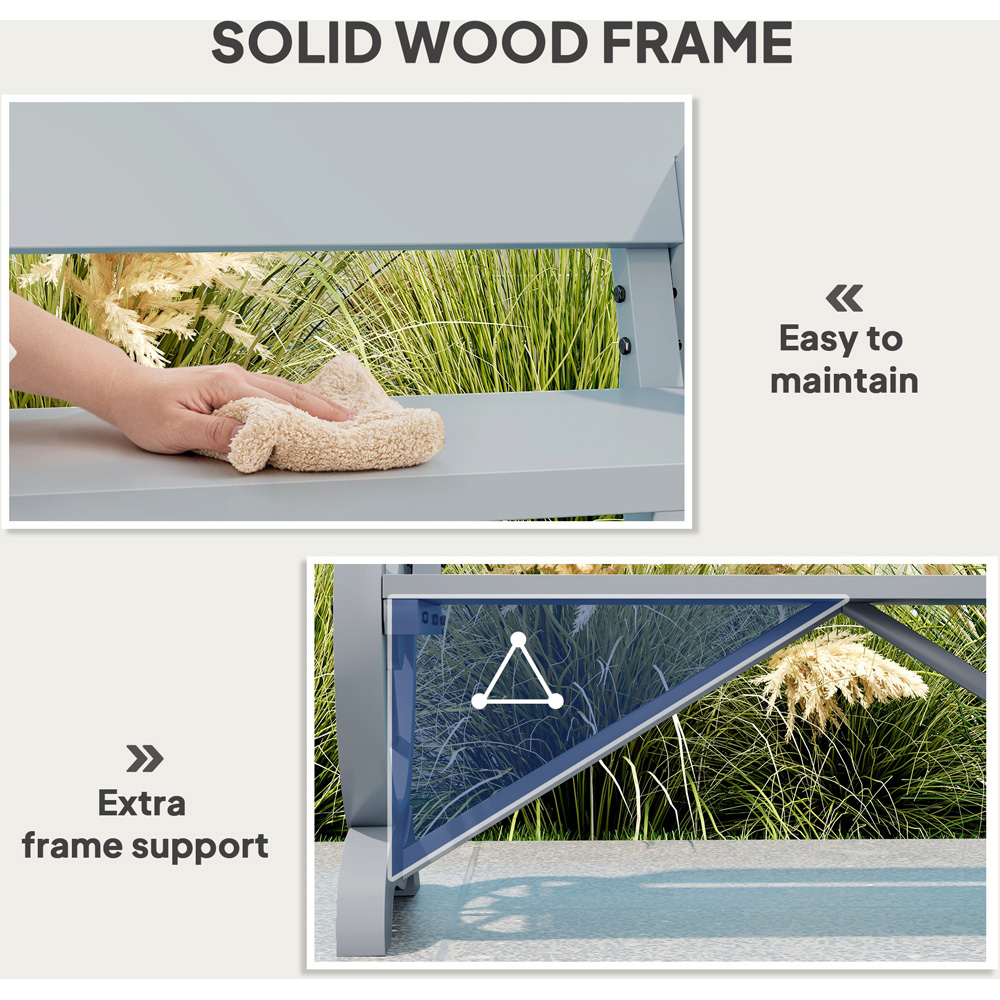 Outsunny 2 Seater Grey Outdoor Garden Bench Image 5