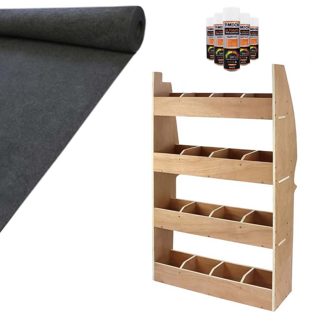 Monster Shop 11m2 Anthracite Van Lining Glue and Citroen Berlingo Rack Image 1