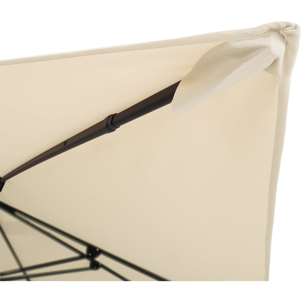 Living and Home Beige Square Rotatable Crank Cantilever Parasol with Square HDPE Base 3m Image 4