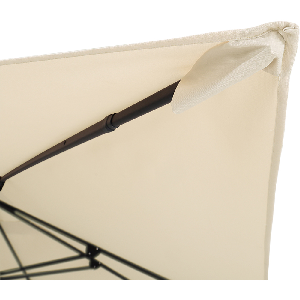 Living and Home Cream Square Rotatable Tilt Cantilever Parasol with Cross Base 3m Image 3