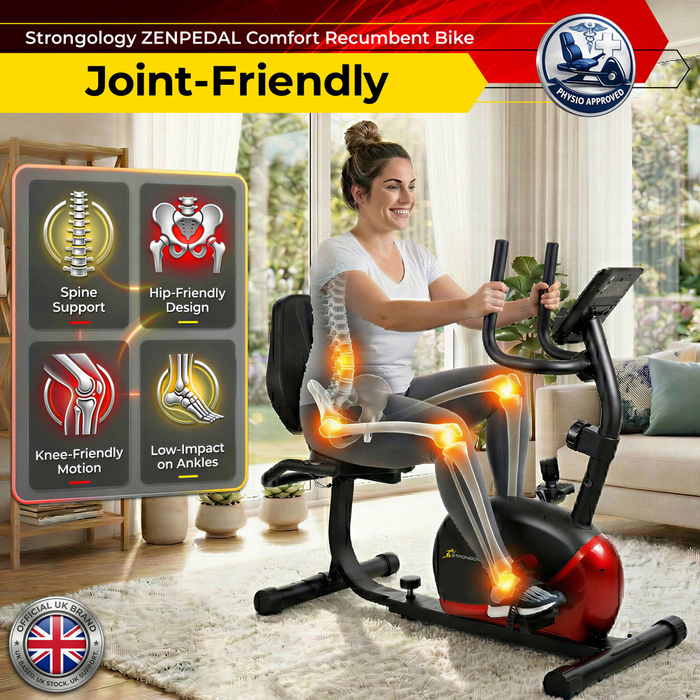 Strongology Zenpedal Magnetic Resistance Recumbent Exercise Bike with Smart LCD Display Image 7