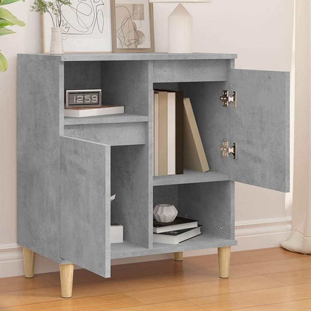 vidaXL 2 Door 2 Shelf Concrete Grey Sideboard Image 1