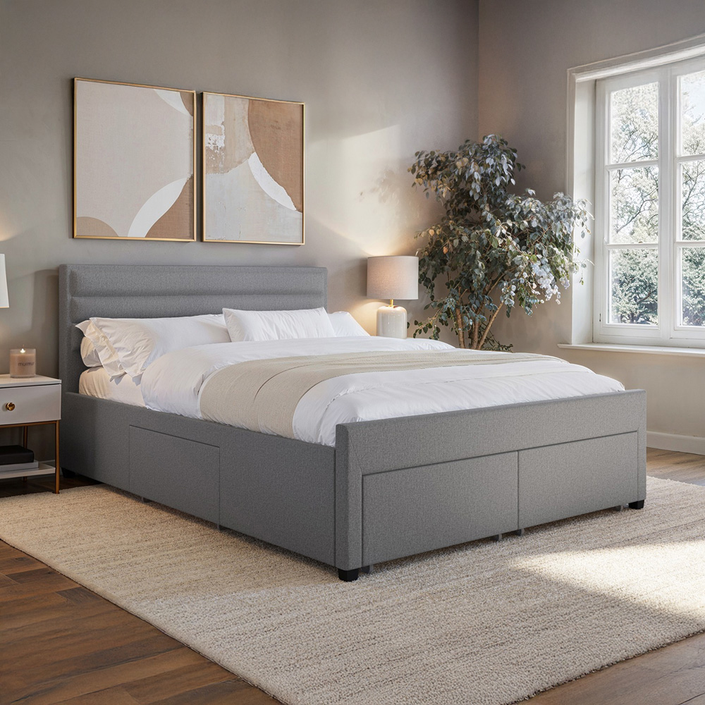 Flair Heybrook Double Grey 4 Drawer Bed Image 4