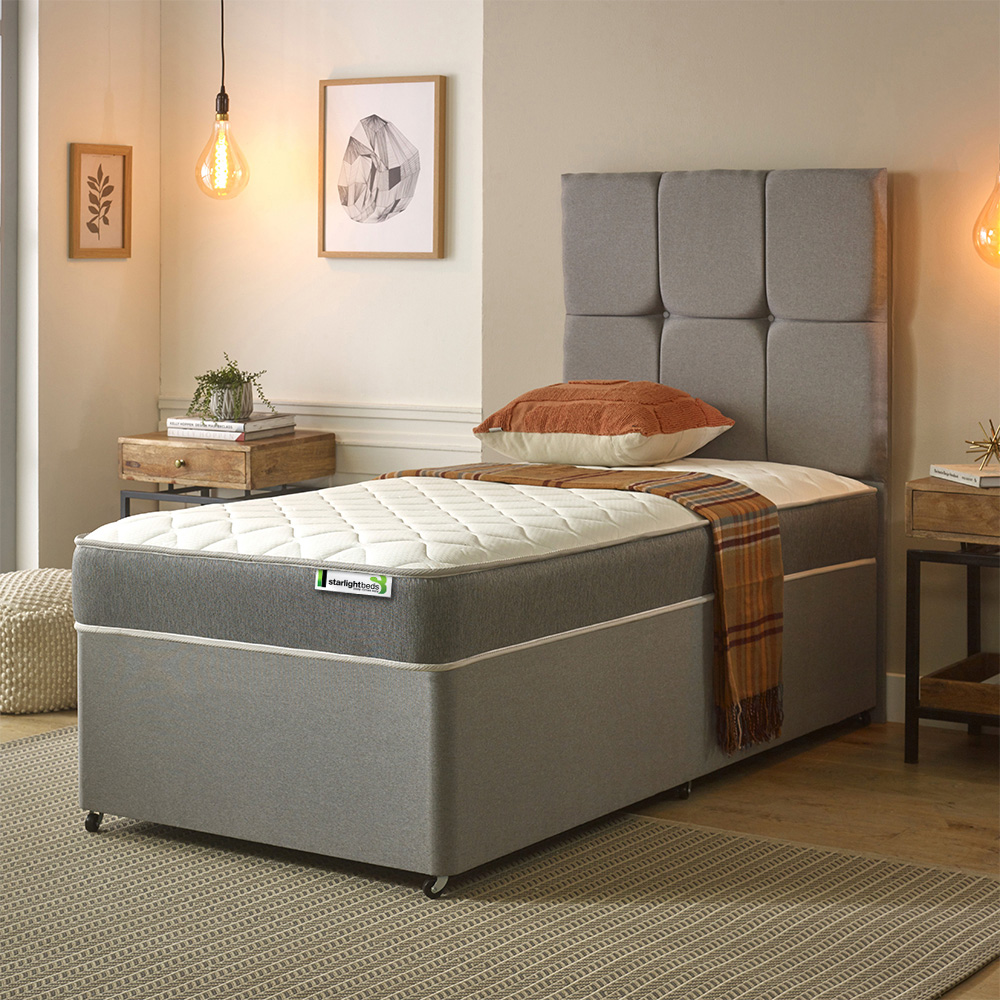 Starlight Beds Wellington Small Single Grey Open Coil Memory Foam Spring Mattress Image 2