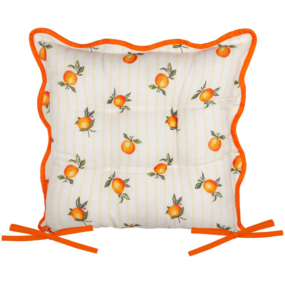 Furn Fruits Yellow Oranges Stripe Seat Pad 40 x 40cm 2 Pack Image 2