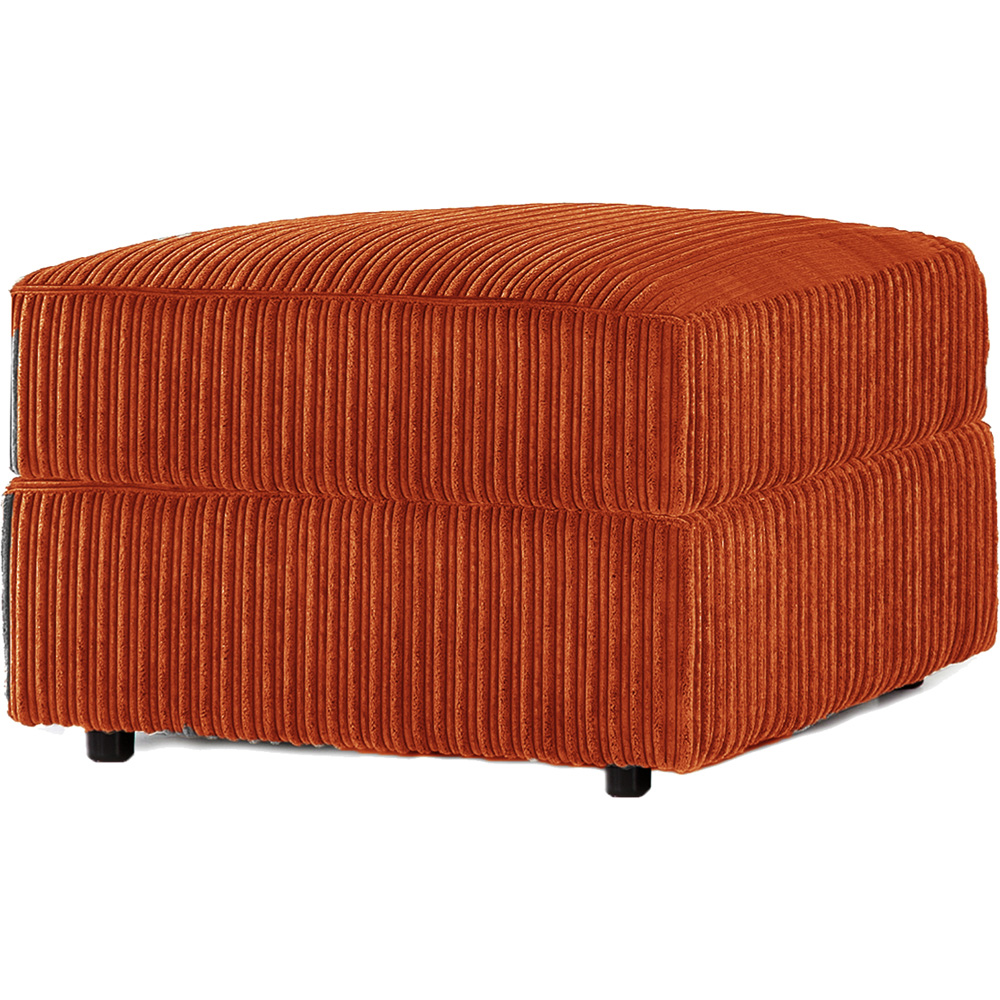 Luxor Orange Jumbo Cord Footstool Image 3