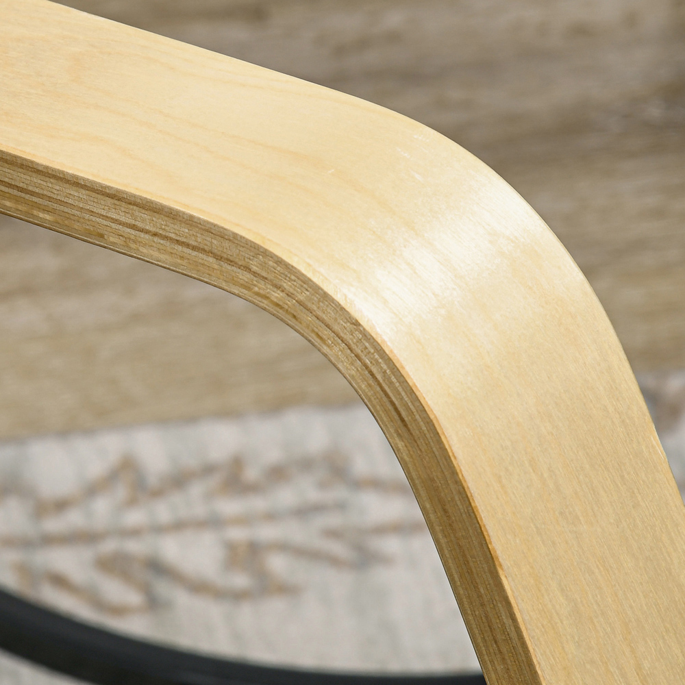 HOMCOM Beige Rocking Recliner Lounge Chair with Adjustable Footrest Image 3