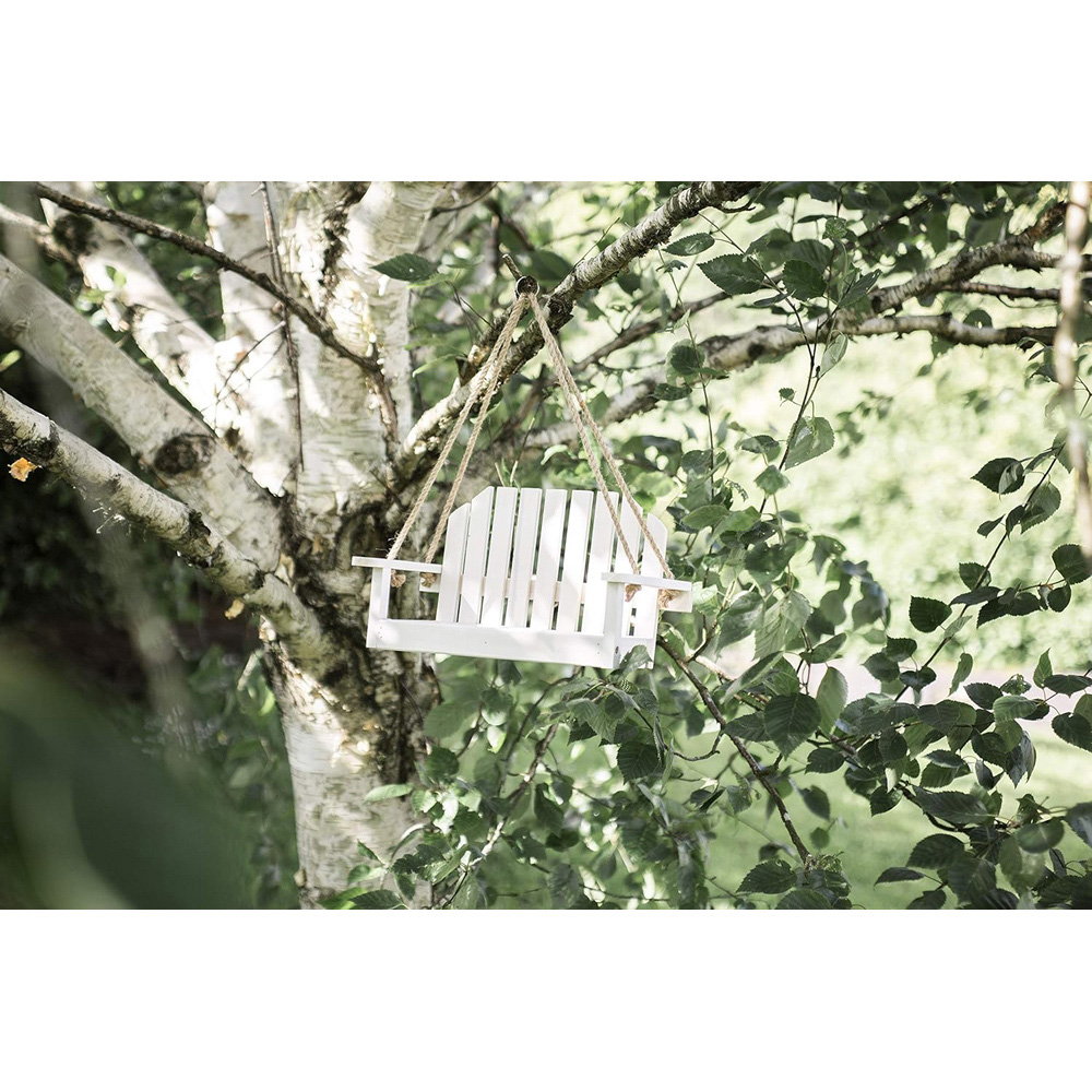 Marco Paul White Wooden Swing Seat Bird Feeder Image 5