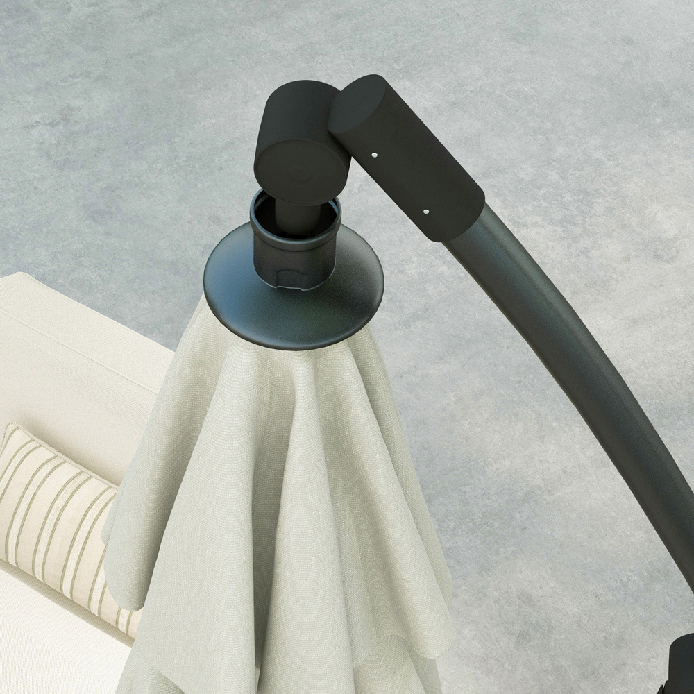 Outsunny White Crank and Tilt Cantilever Banana Parasol with Cross Base 3m Image 3