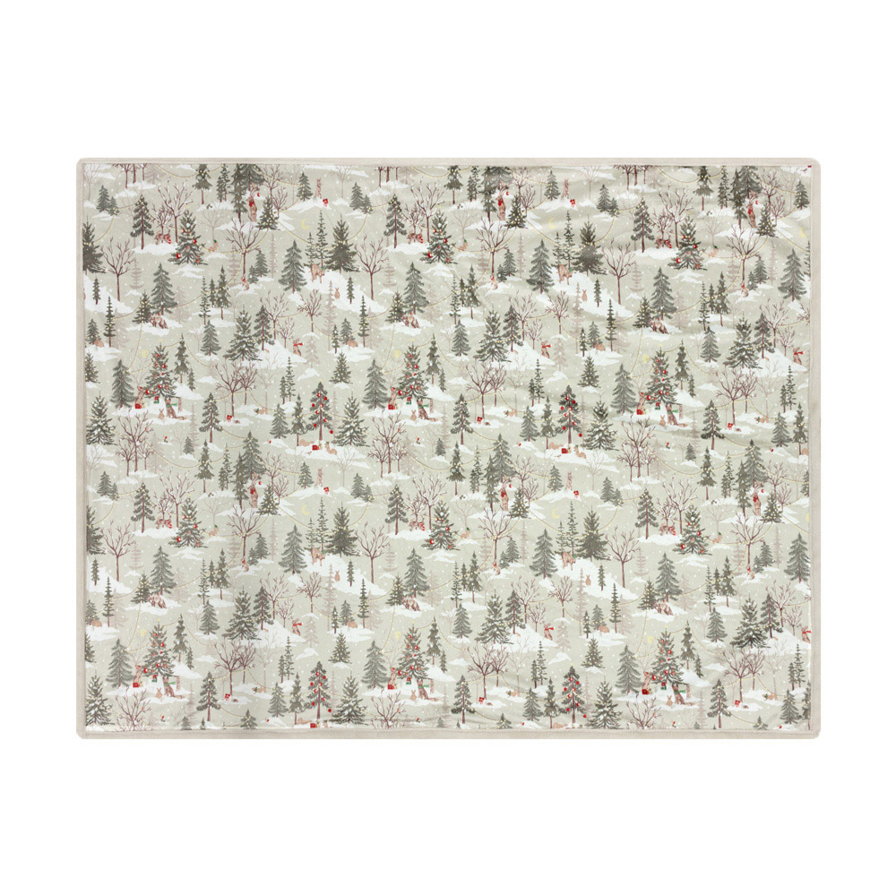 Furn Forest Festivities Natural Faux Fur and Velvet Reversible Throw 130 x 180cm Image 4