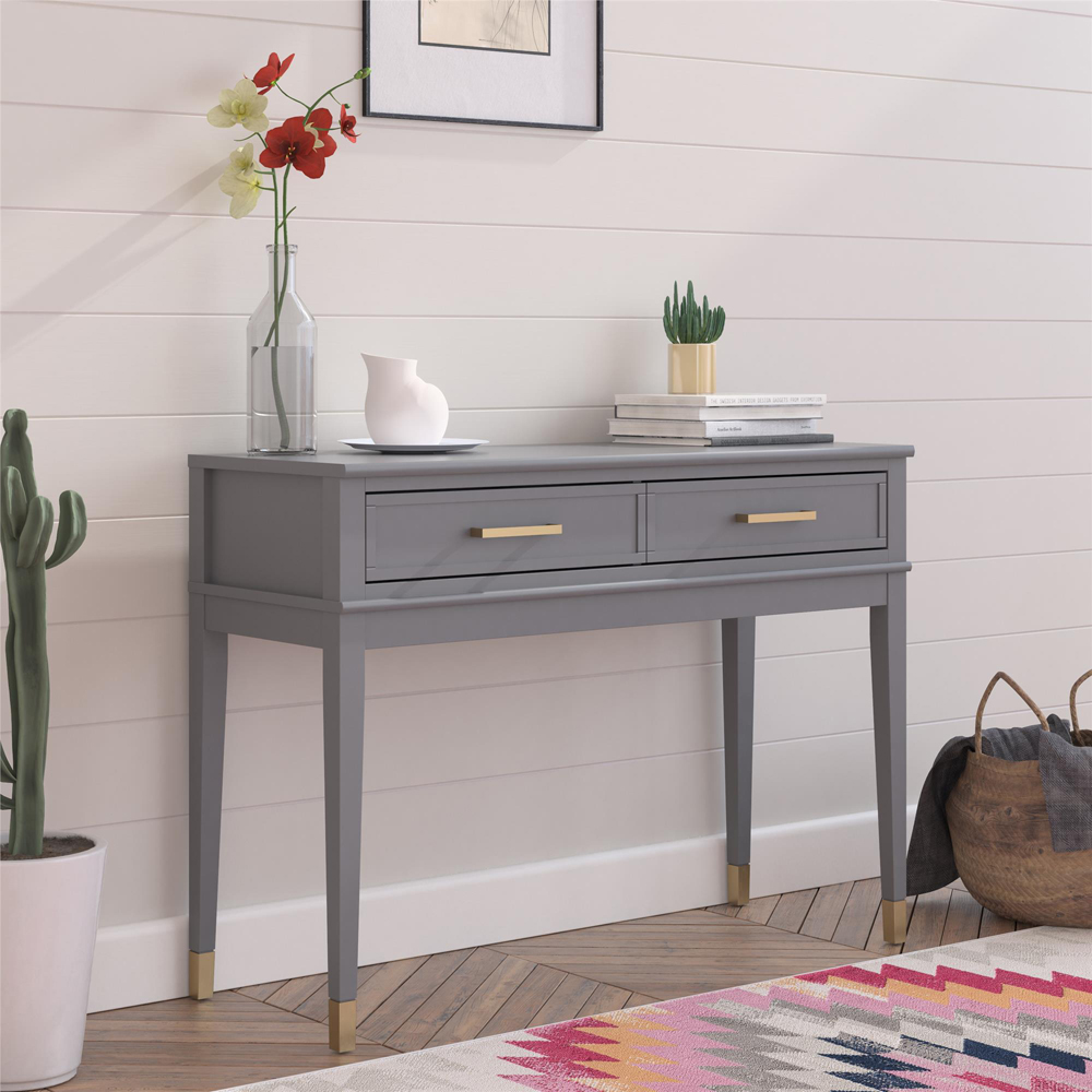 Dorel Home Westerleigh 2 Drawer Graphite Grey Console Table Image 7