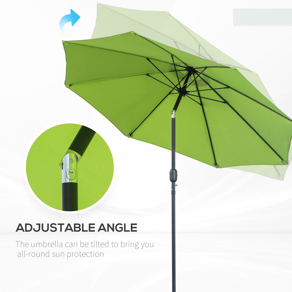 Outsunny Light Green Crank and Tilt Parasol 2.7m Image 5