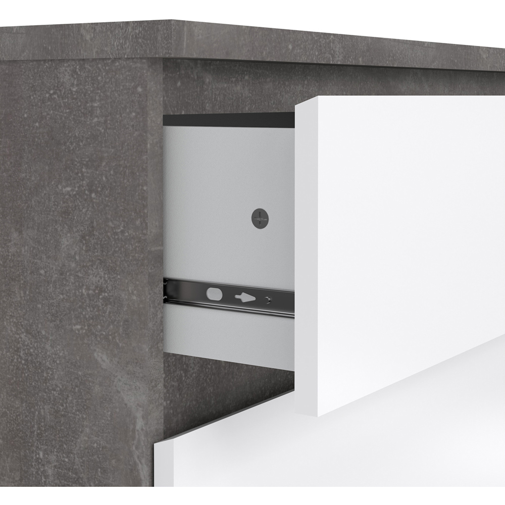 Florence 3 Drawer Concrete and White High Gloss Chest of Drawers Image 5