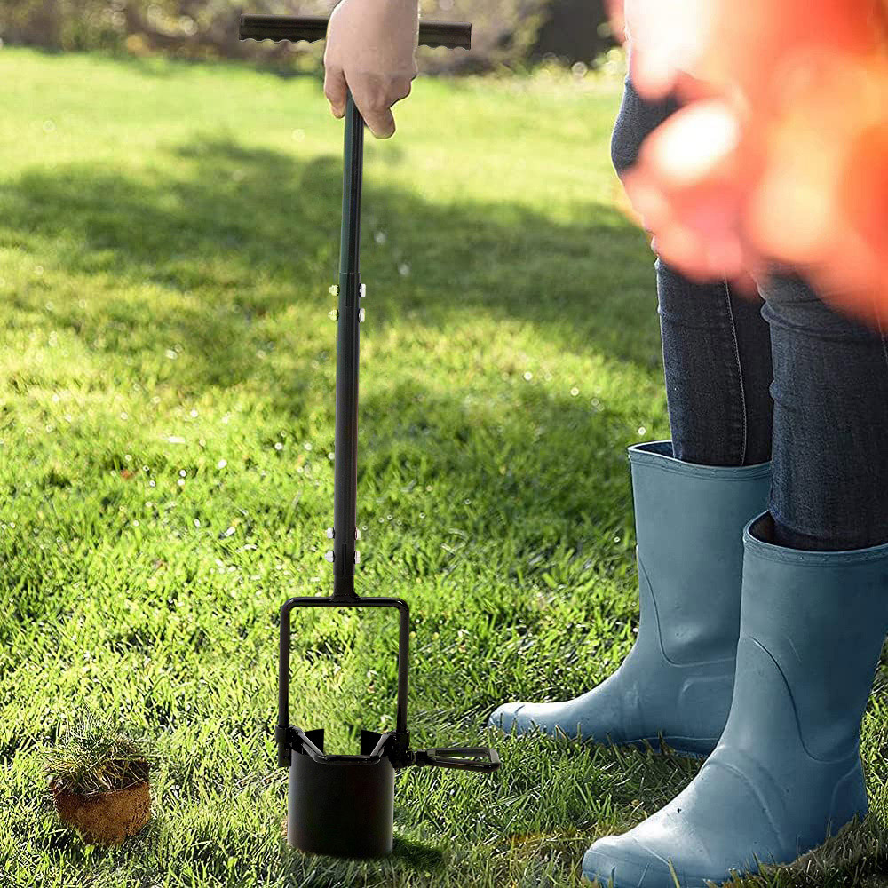Living and Home Dual Pedal Long Handled Bulb Planter Image 2