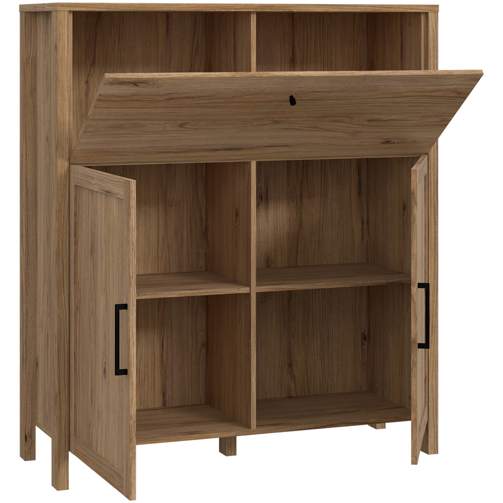 Florence Malte Brun Single Drawer 2 Door Waterford Oak Bar Chest Image 4