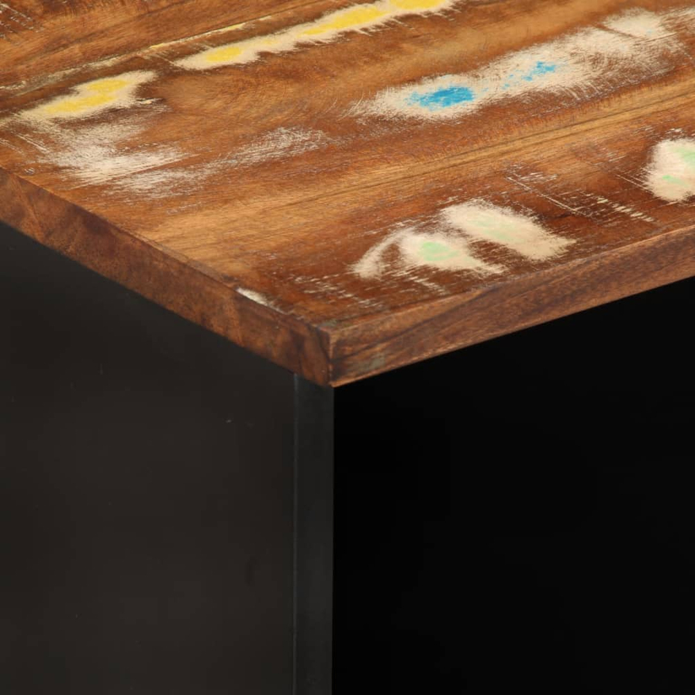 vidaXL Single Drawer 4 Shelf Multicolour Solid Reclaimed Wood TV Cabinet Image 9