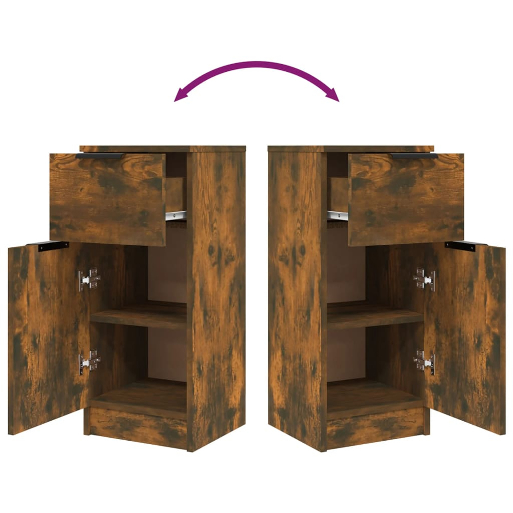 vidaXL Single Door Single Drawer Brown Sideboard Image 7