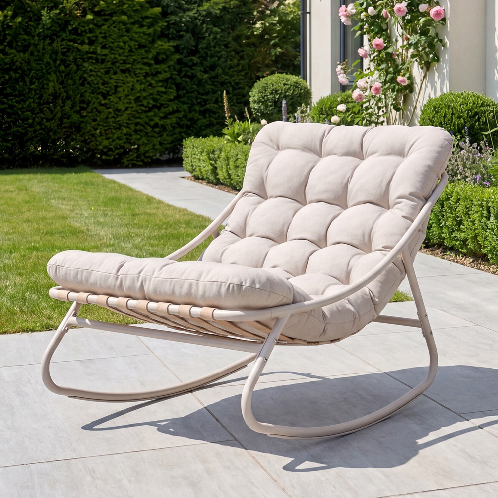Artemis Home Softrock Oatmeal Outdoor Rocking Chair Image 2