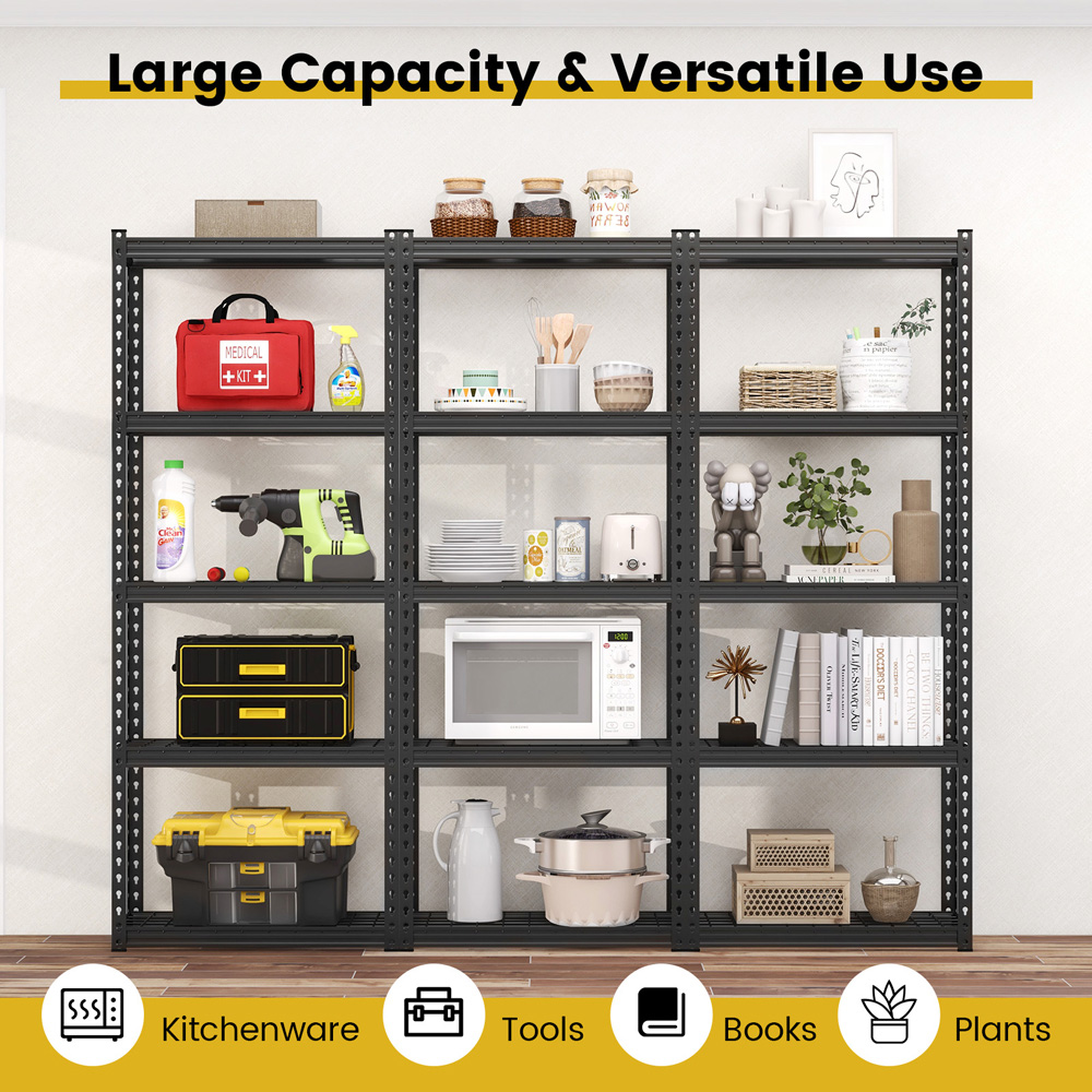 Costway 5 Shelf Black Garage Shelving Unit Image 6